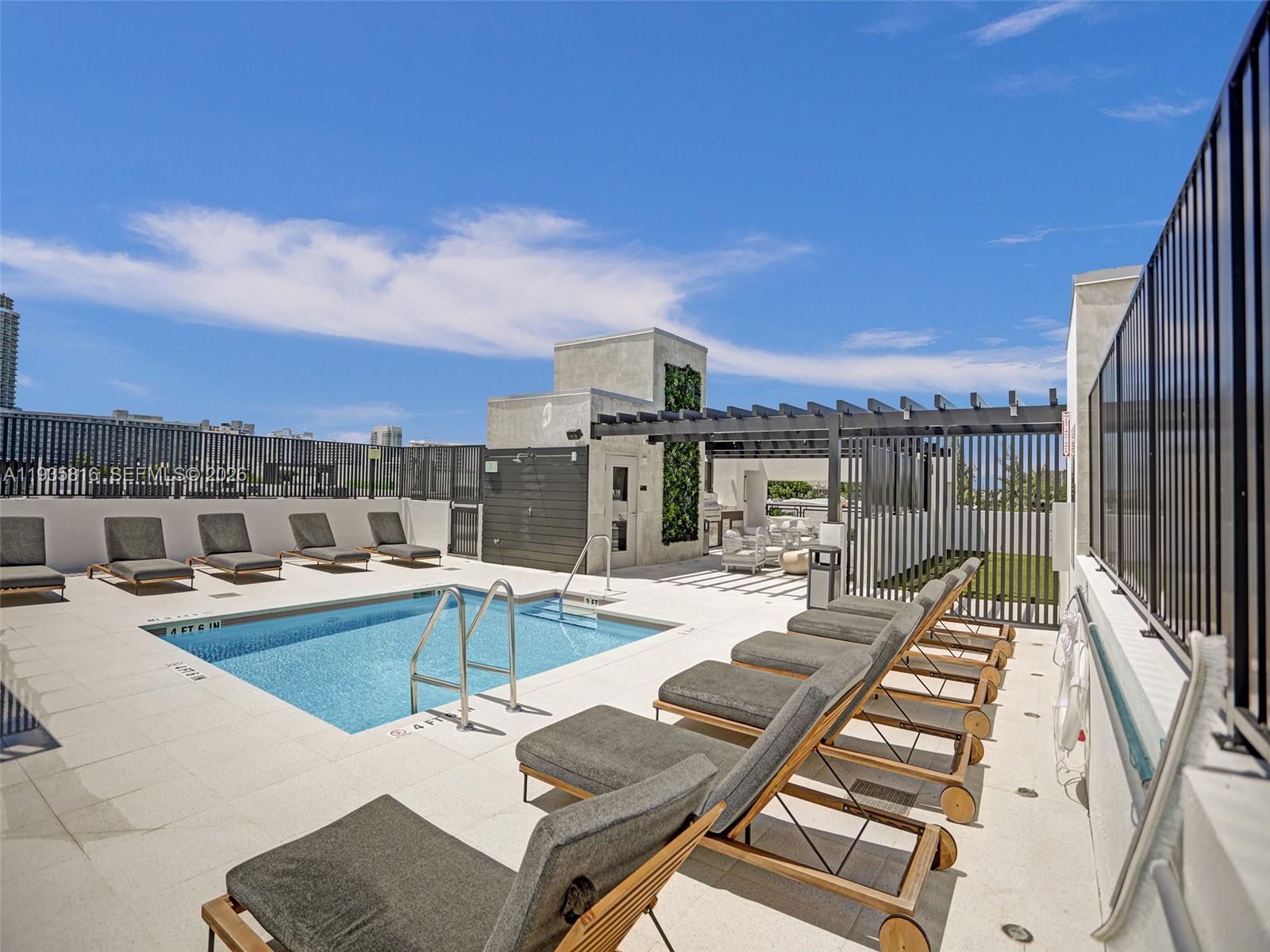 1030 15th Street, Unit PH5 Miami Beach, FL 33139 - Photo 24 of 38 a view of a patio with swimming pool