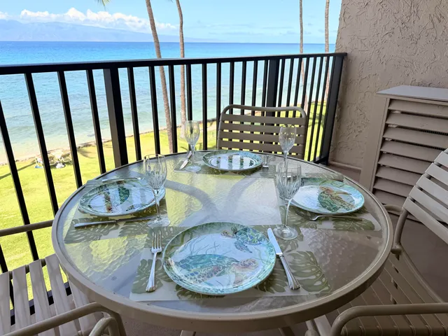 a dining room with furniture