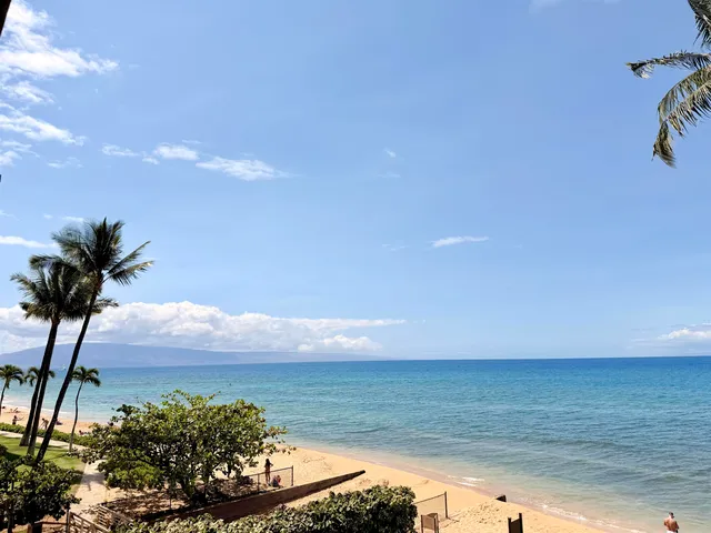 a view of ocean from a corridor