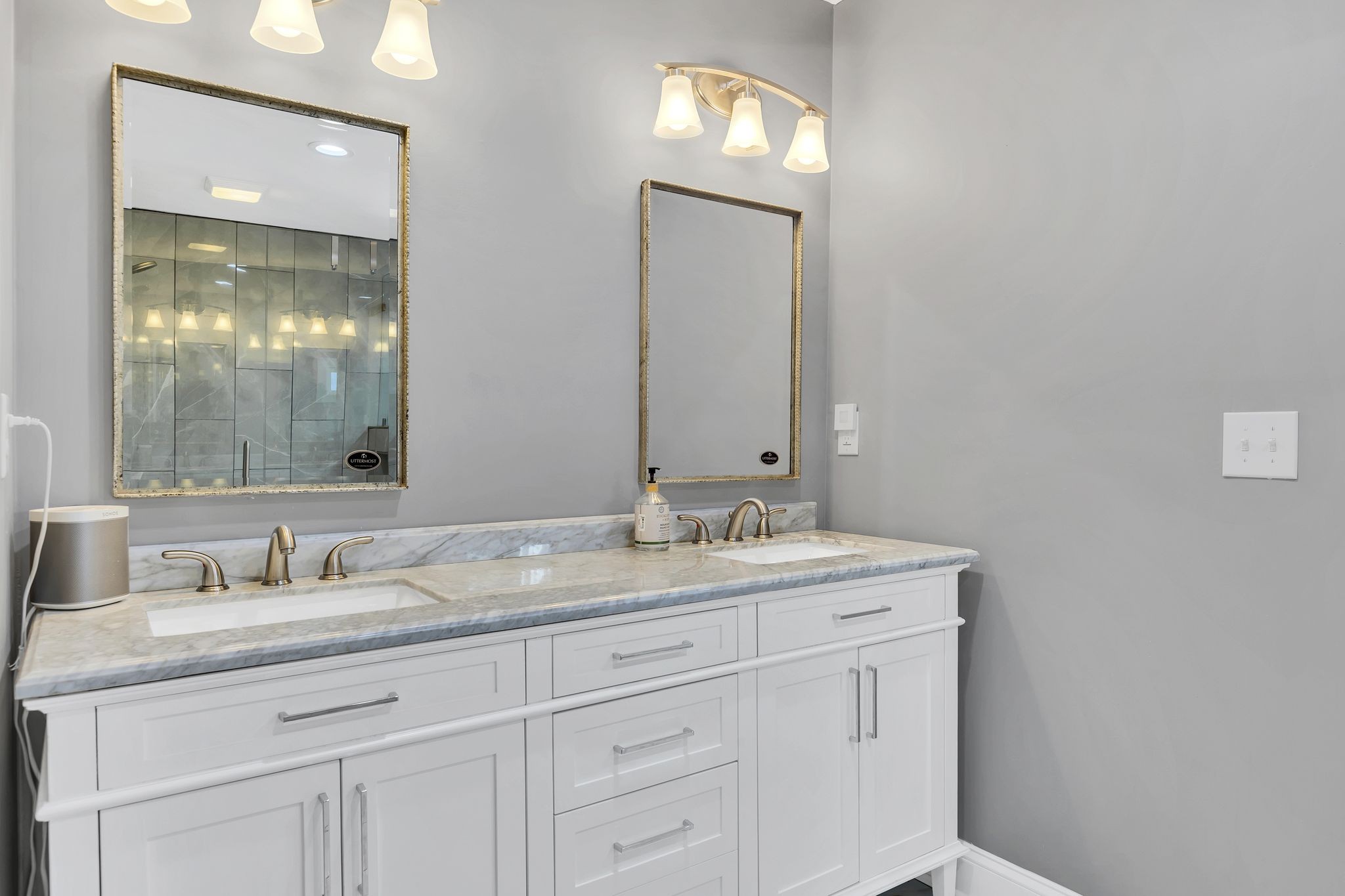 3798 McCandless Road Columbia, TN 38401 - Photo 14 of 28 a bathroom with a granite countertop sink vanity and mirror