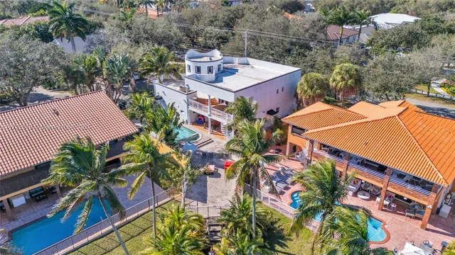 an aerial view of multiple house