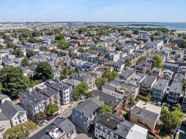 an aerial view of a city