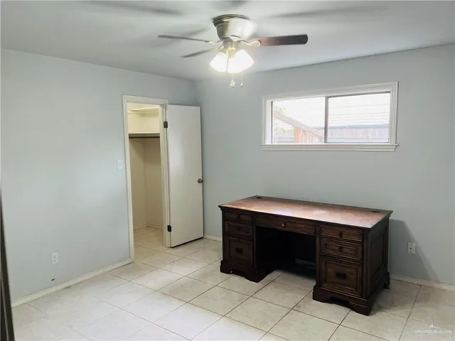 a room with table and window
