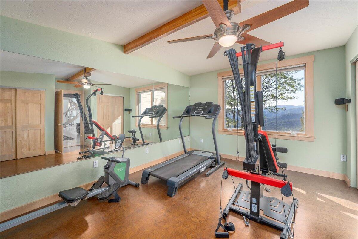19649 Cove Road Montgomery Creek, CA 96065 - Photo 37 of 65 a view of a room with gym equipment