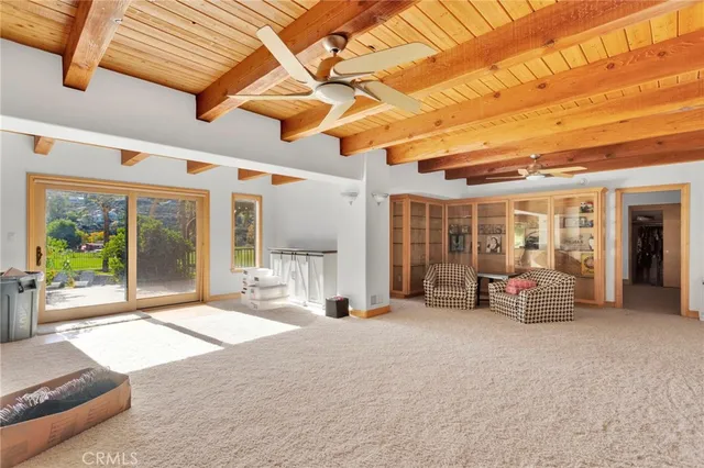 a building exterior with furniture