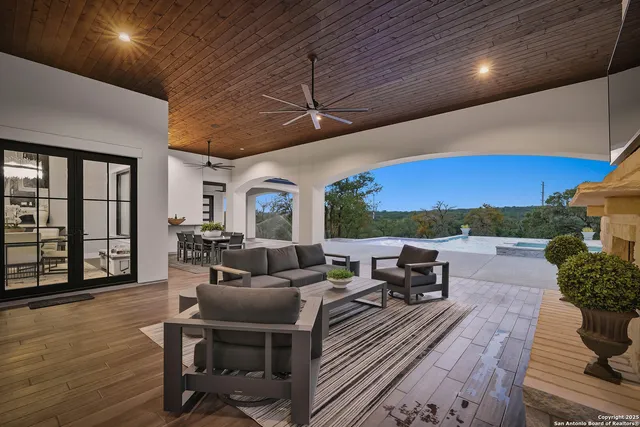 a view of a living room and dining room