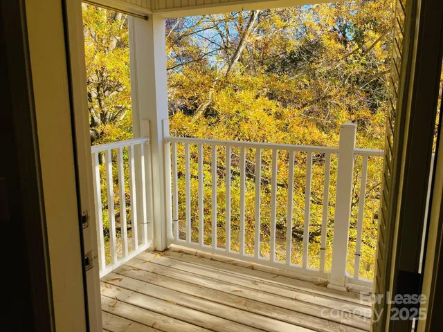 a view of a wooden door