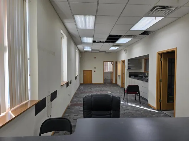 a view of a storage and utility room