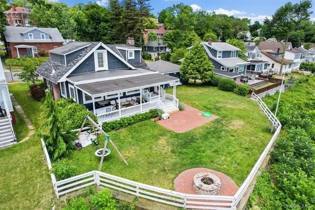 an aerial view of a house