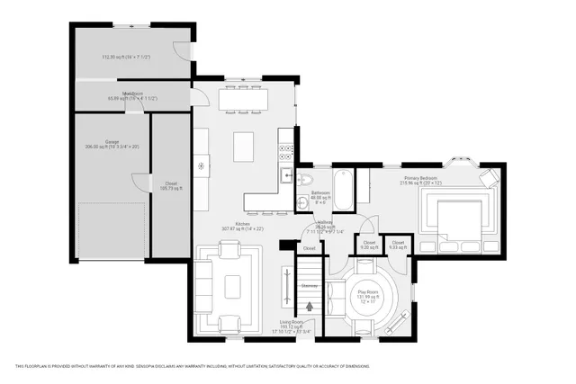 a picture of a bench in a white building