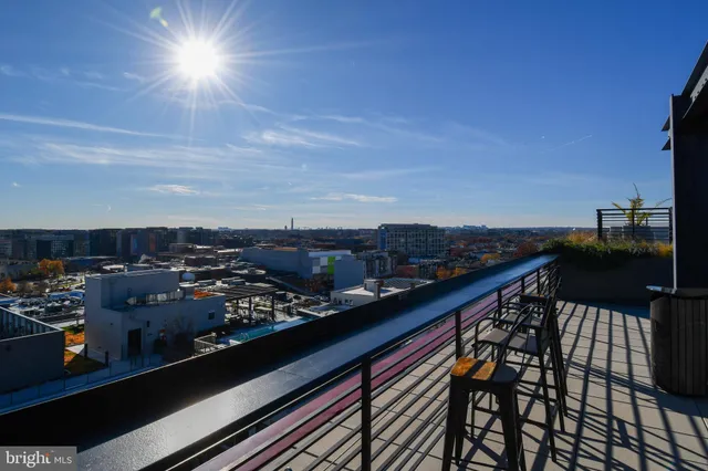 a city view from a balcony