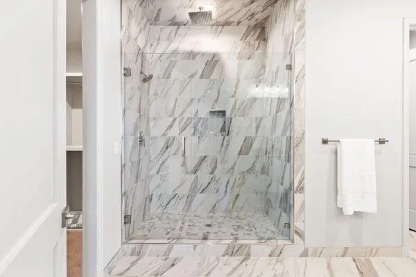 a bathroom with a shower