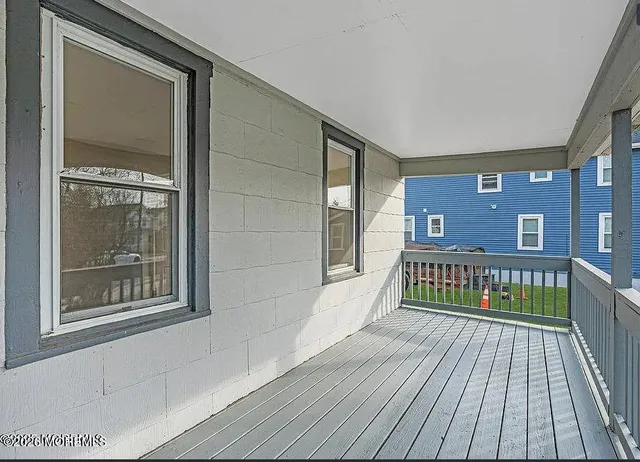 a view of a wooden deck