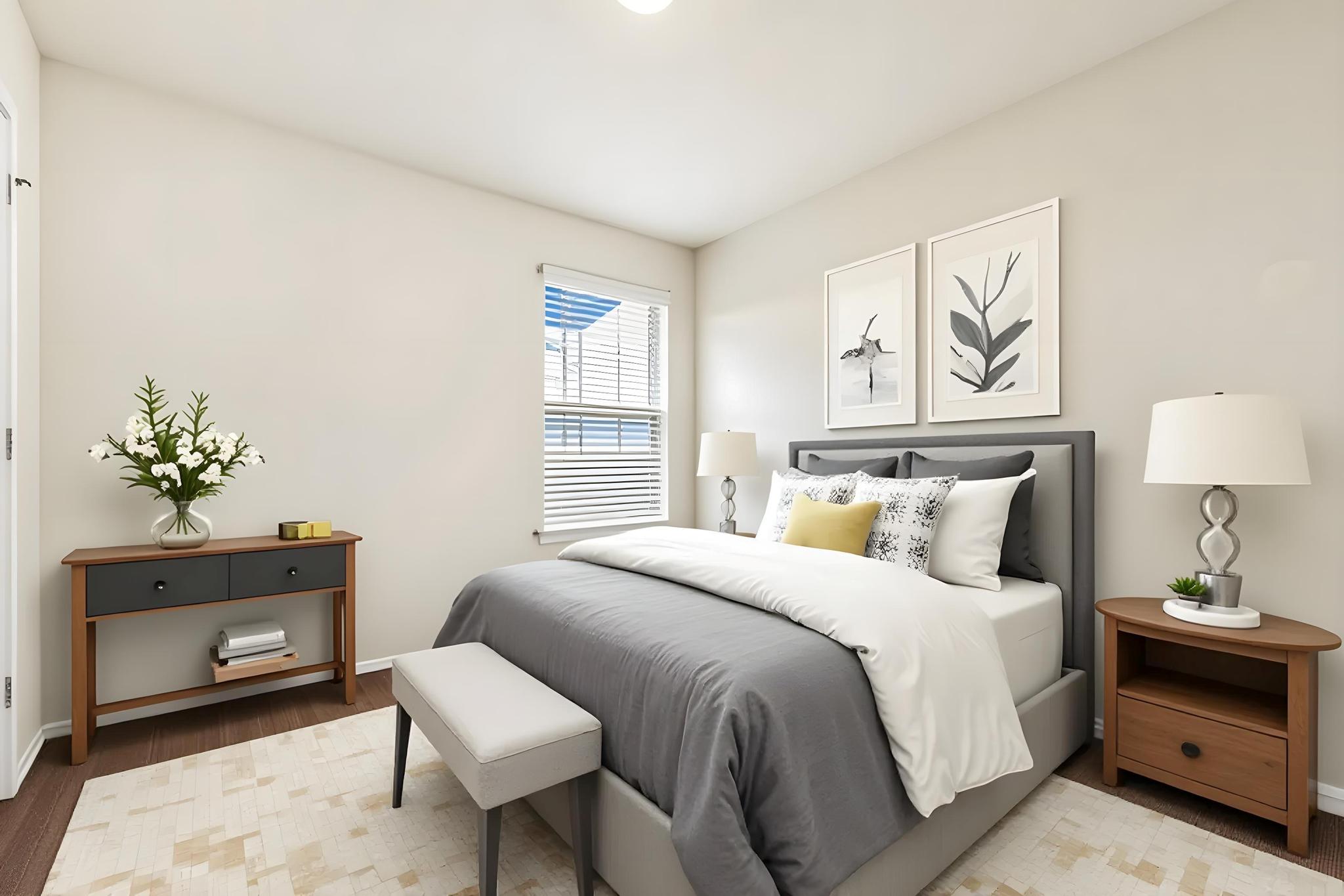 217 Innisfree Road Jarrell, TX 76537 - Photo 28 of 39 Hardwood floors and generous natural light create an inviting atmosphere in this cozy bedroom retreat. Virtually Staged