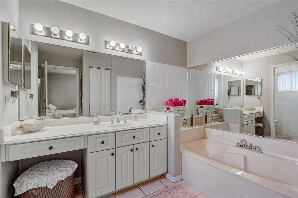 10031 Southwest 62nd Circle Ocala, FL 34476 - Photo 14 of 25 a bathroom with a tub sink and mirror