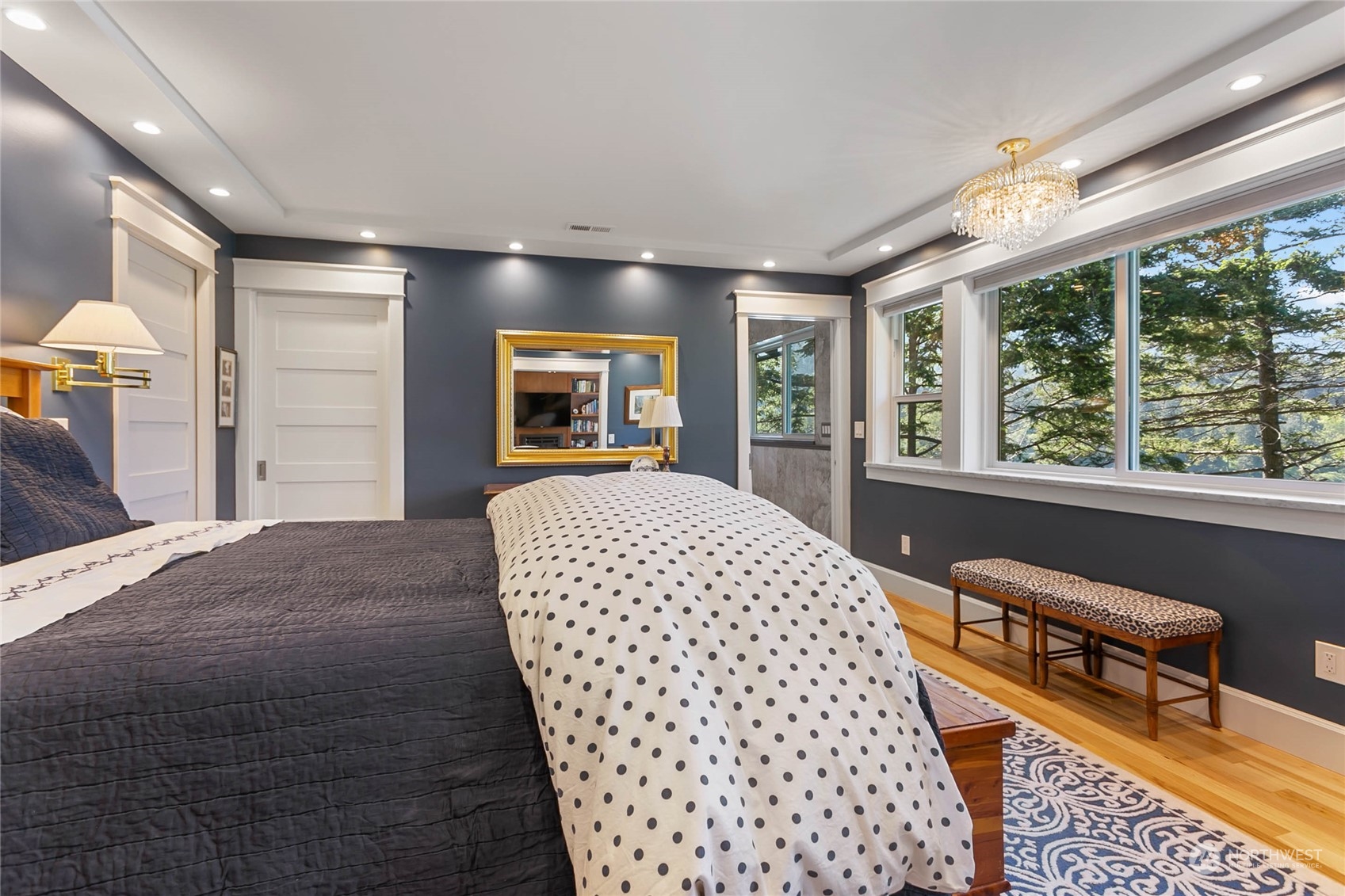 324 Sea Pines Road Bellingham, WA 98229 - Photo 28 of 40 a bedroom with a bed and a large window