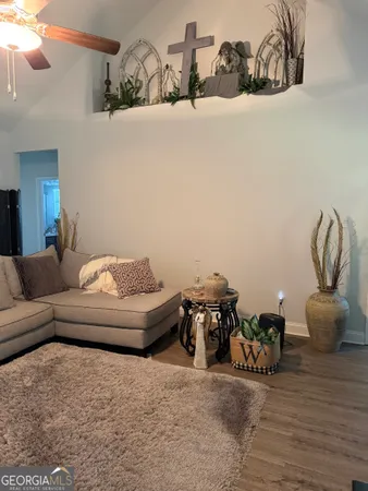 a living room with furniture