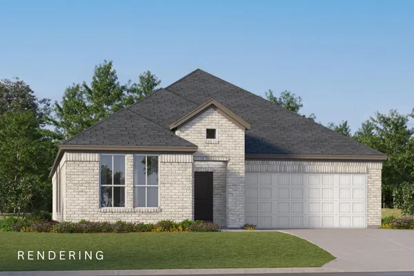 a view of a house with a yard and garage