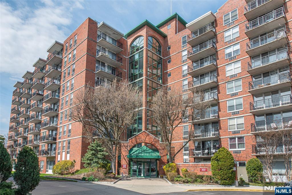 a front view of a multi story building
