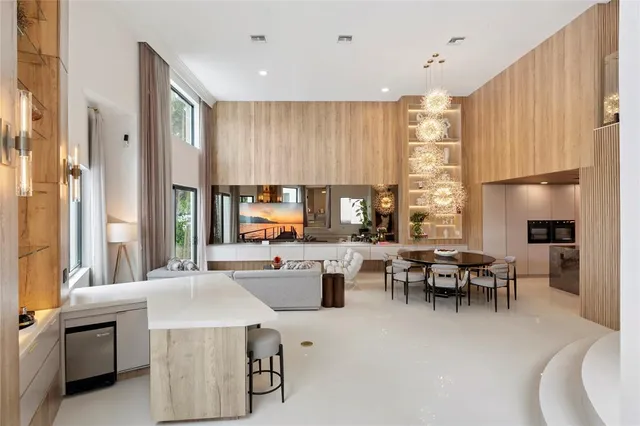 a bathroom with sink and mirror