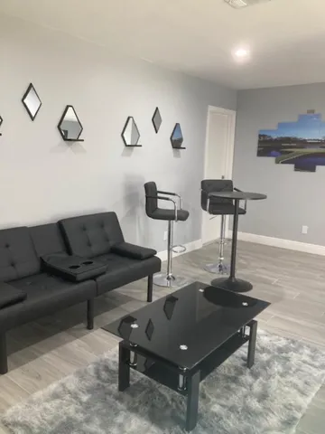 a living room with furniture