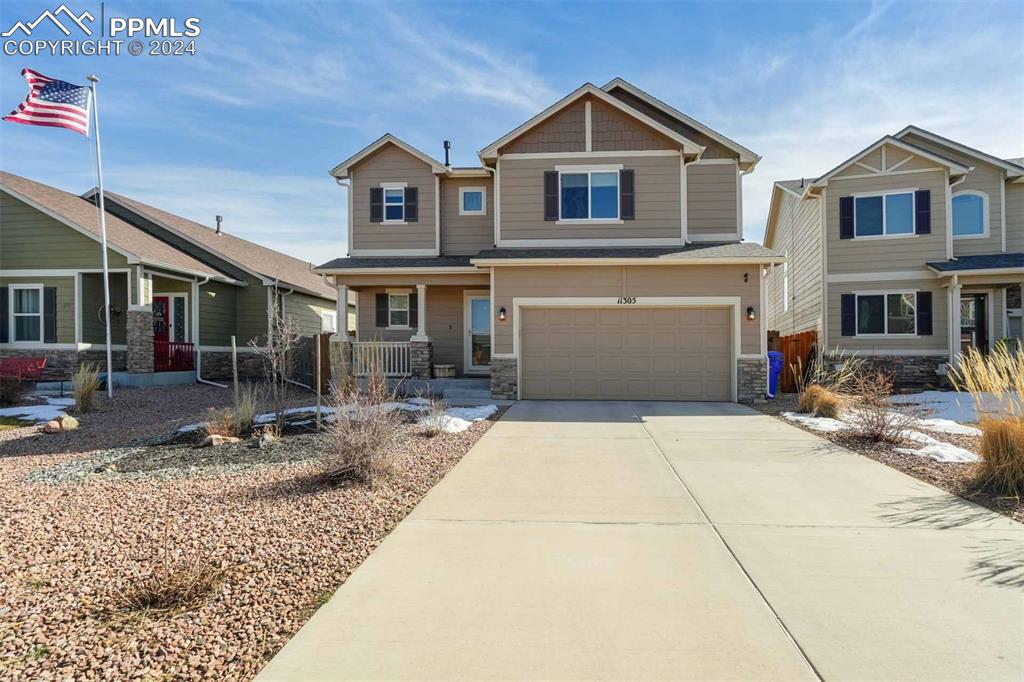 a front view of a house with entertaining space