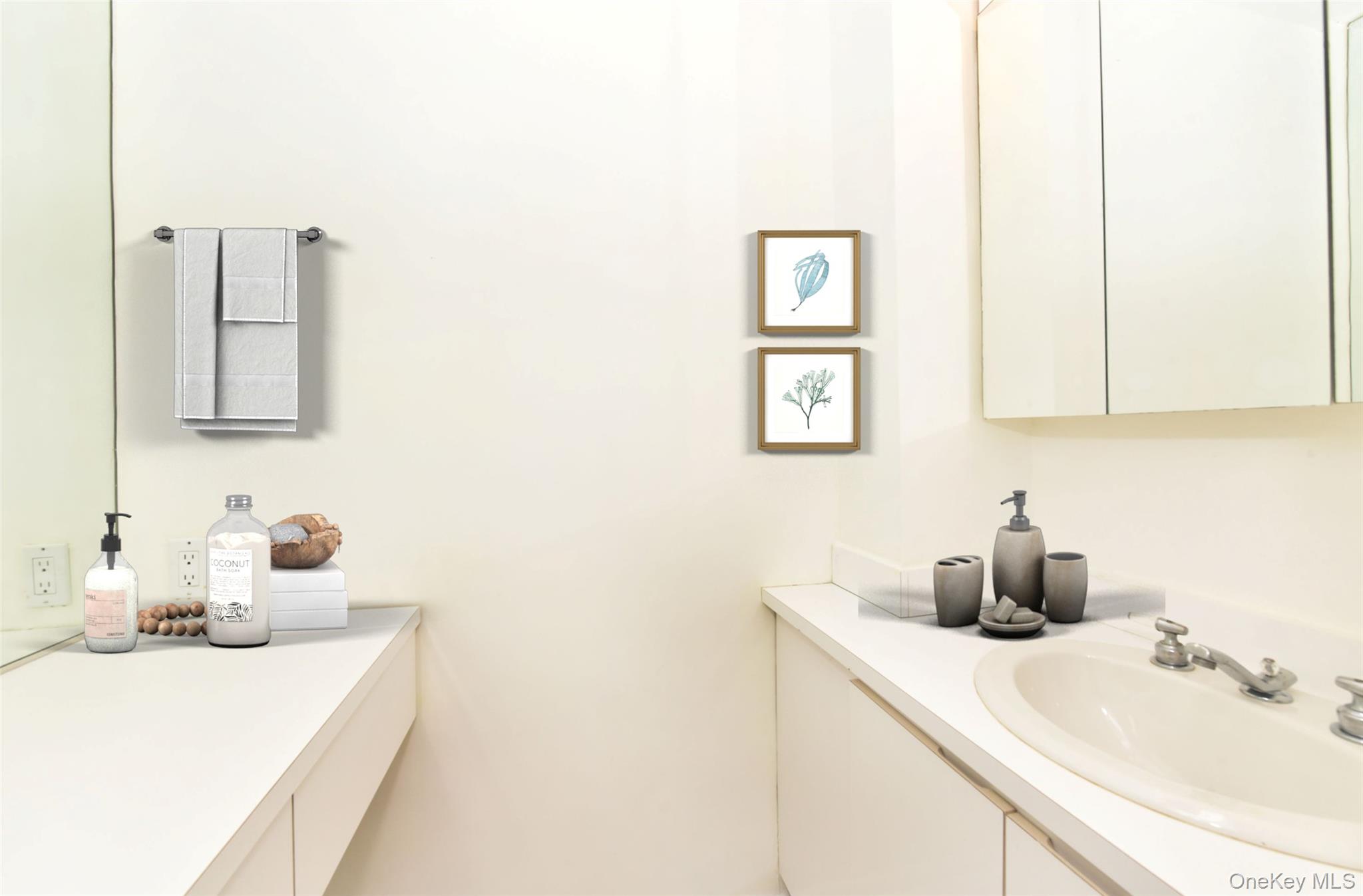 180 South Middle Neck Road, Unit 2A Great Neck, NY 11021 - Photo 9 of 24 a bathroom with a sink and a mirror