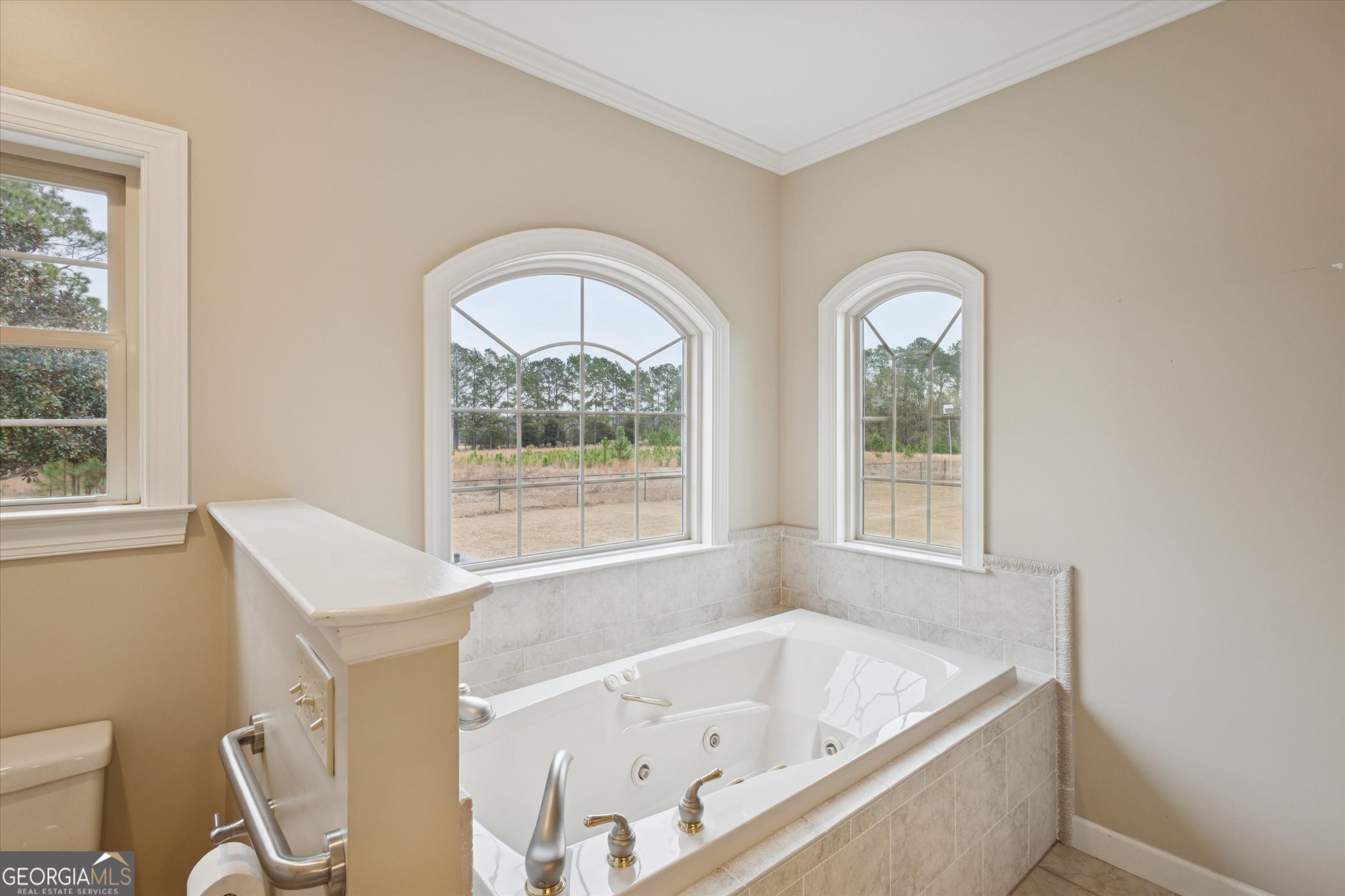 10544 Burkhalter Road Statesboro, GA 30461 - Photo 28 of 67 a bathroom with a tub a sink and a window