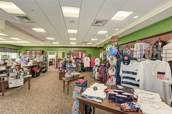 a view of a golf course with a garden