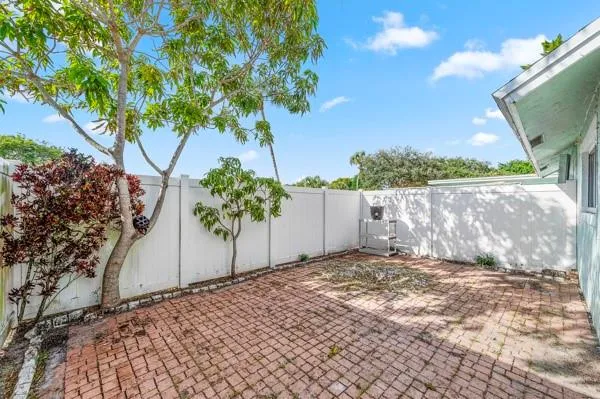 a view of a yard with a tree