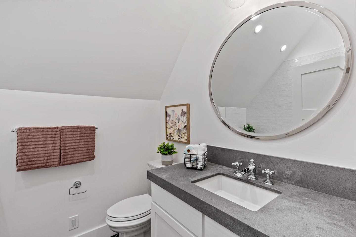 1324 Castillo Avenue Burlingame, CA 94010 - Photo 39 of 50 a bathroom with a sink vanity mirror and toilet