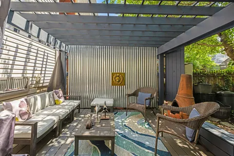 a outdoor space with furniture