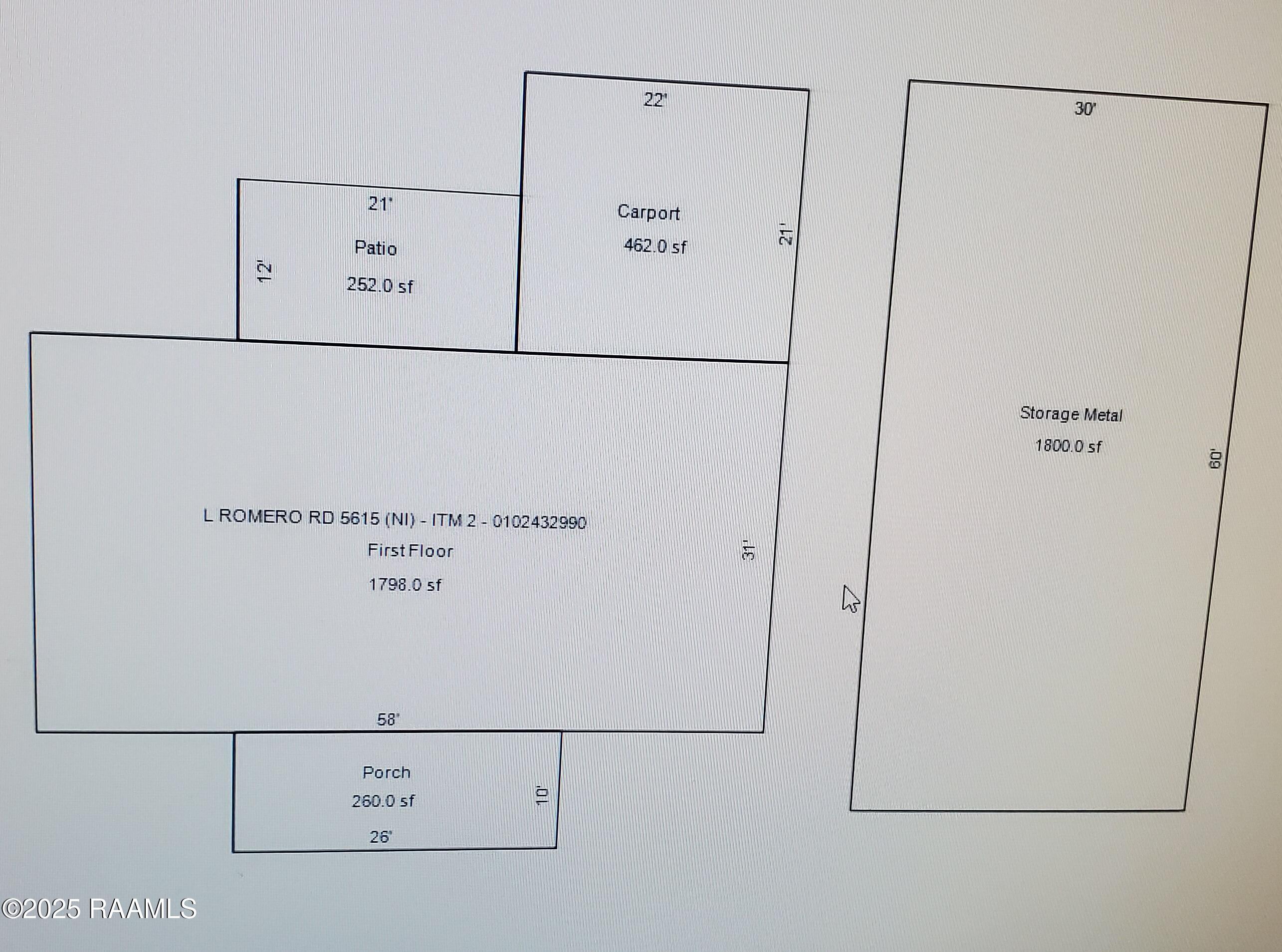 5615 L Romero Road New Iberia, LA 70560 - Photo 9 of 10 property sketch