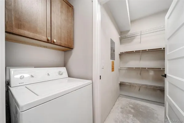 a view of washer and dryer with washer and dryer