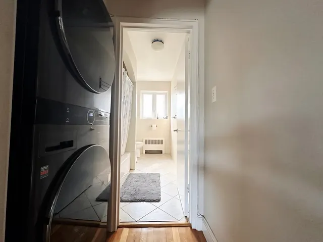 a view of a hallway with a elevator