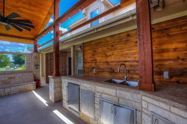 a view of a lake with a building in the background
