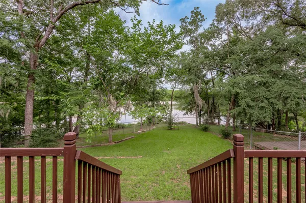 a view of a lake with an outdoor space
