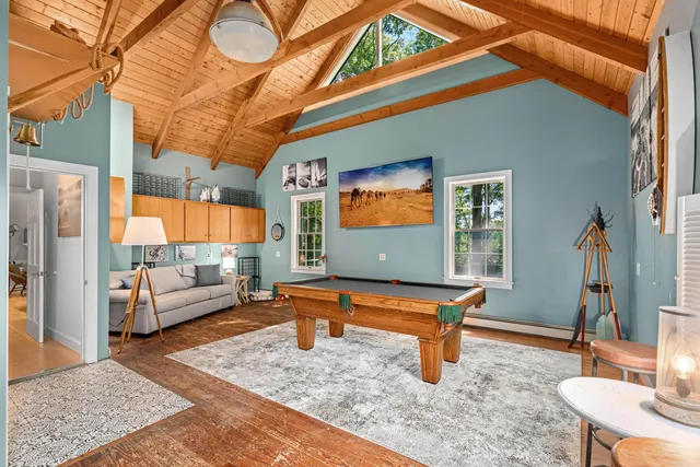 a building outdoor space with patio furniture