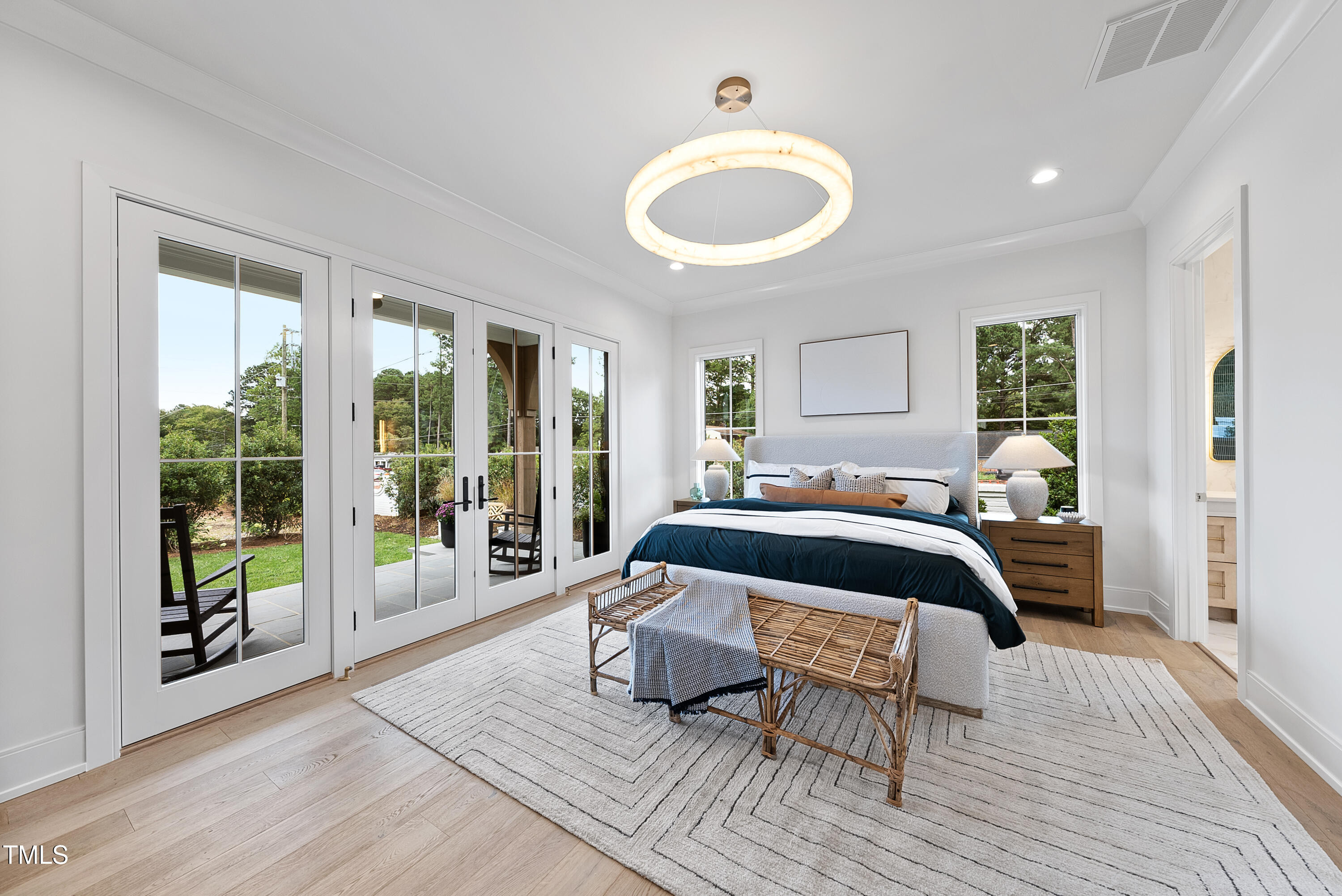 3300 Founding Place Raleigh, NC 27612 - Photo 42 of 100 a bedroom with a bed and wooden floor