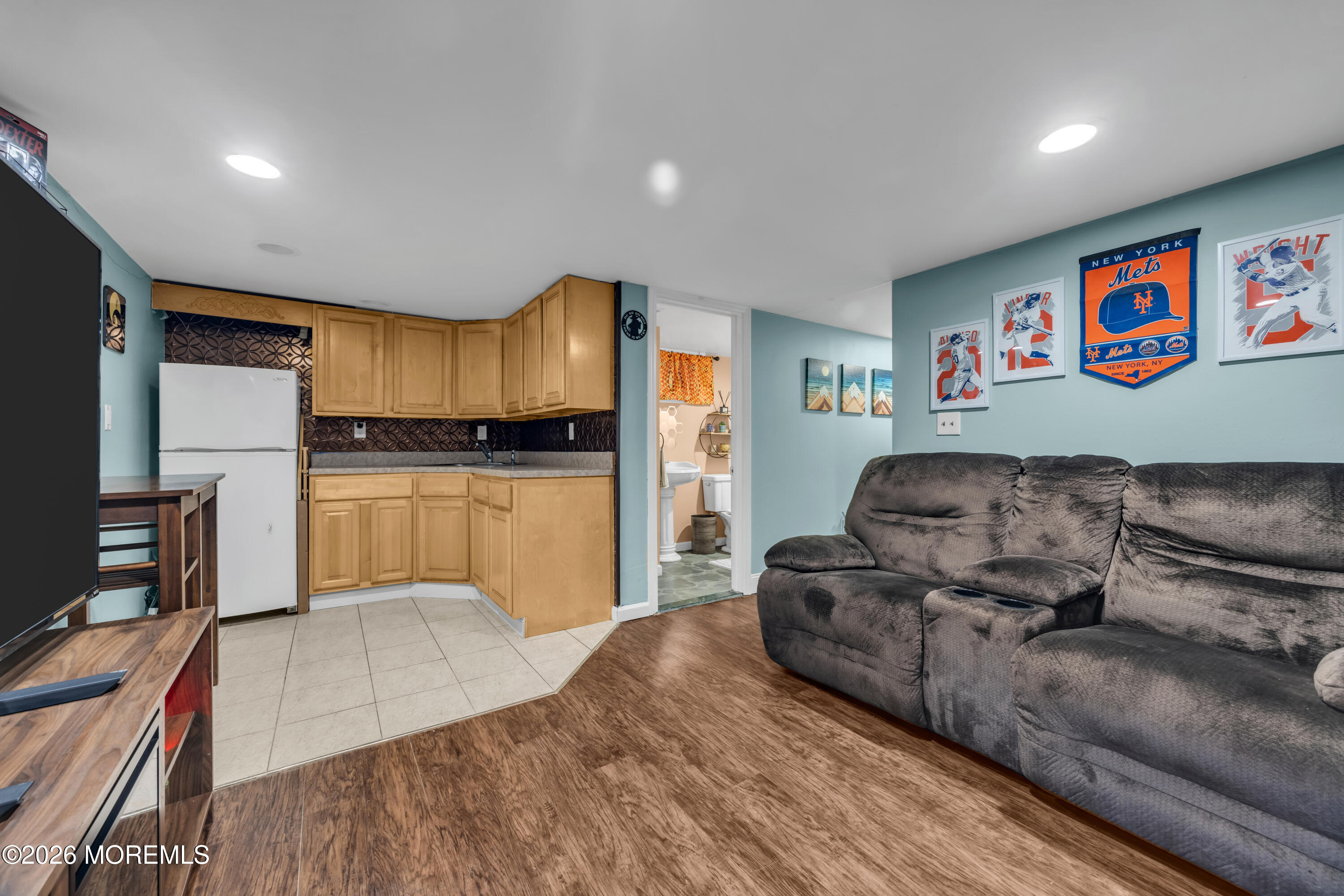 248 Division Street Keyport, NJ 07735 - Photo 16 of 28 Downstairs Suite - Liviving Room & Kitch