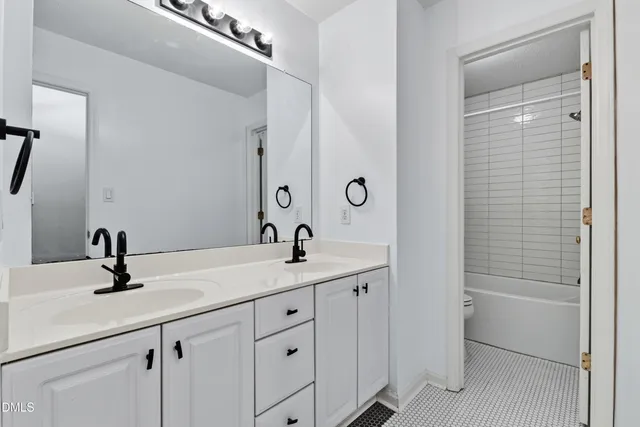 an empty room with windows and view