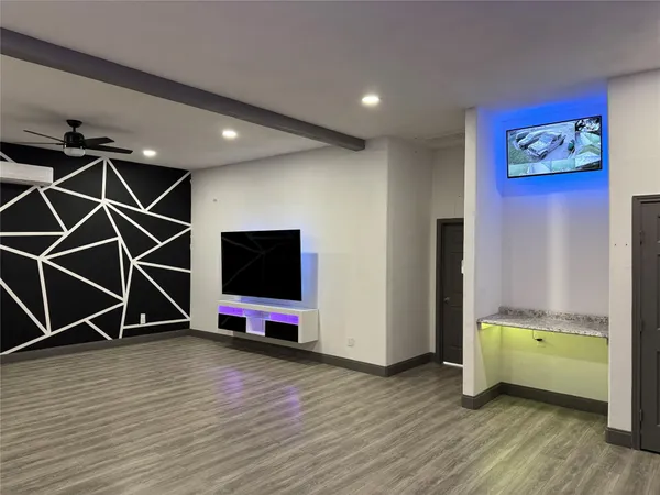 a wooden floor in a room