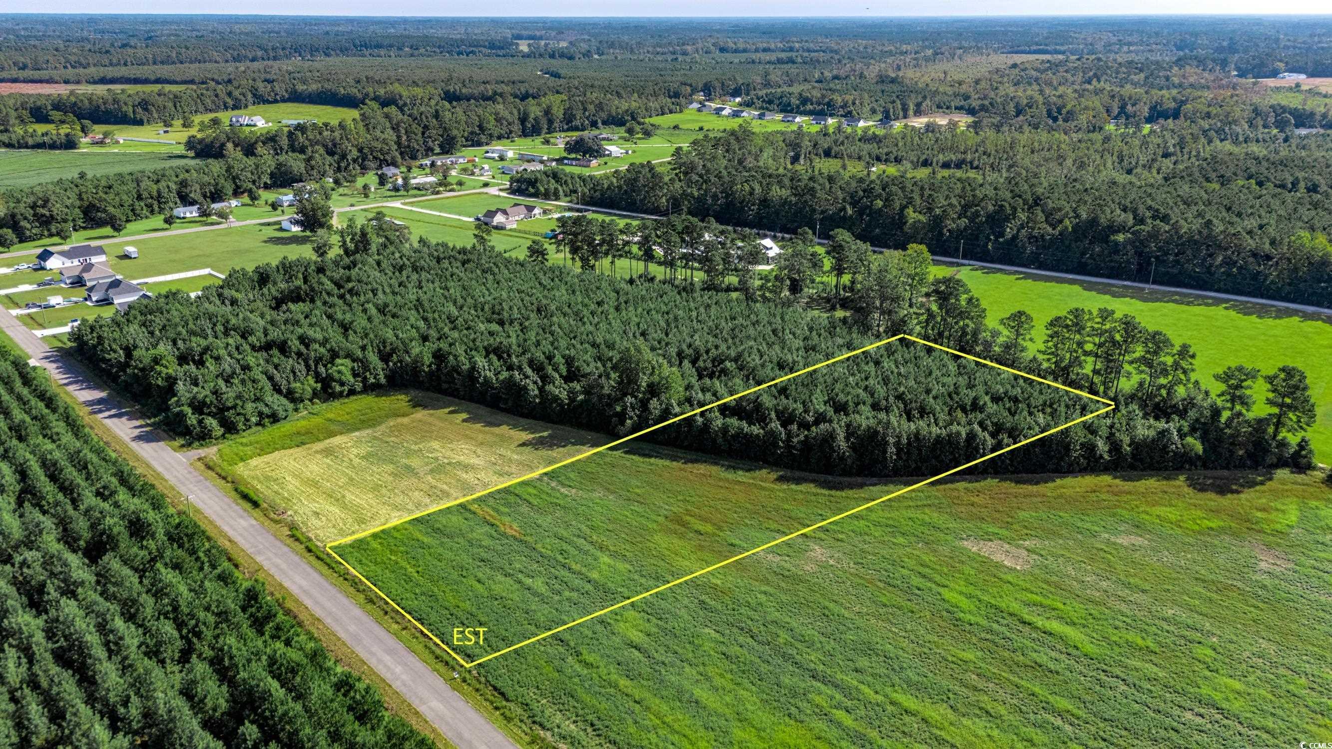 Lot 8 Mack Road Conway, SC 29526 - Photo 1 of 8 Overview of rural landscape with property parcel outlined and abundant farmland
