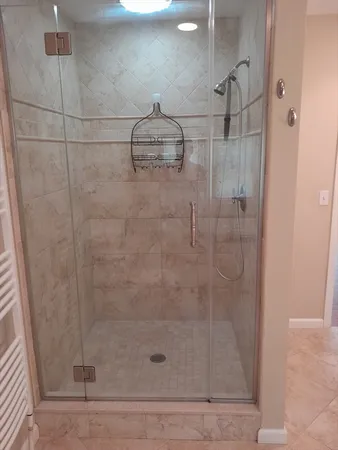 a bathroom with a shower