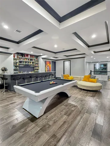 a outdoor space with swimming pool and furniture