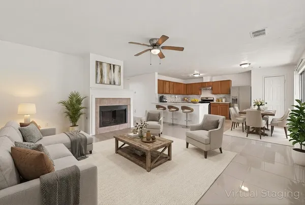 a kitchen with stainless steel appliances granite countertop a refrigerator sink and cabinets