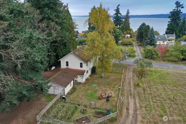 an aerial view of a house