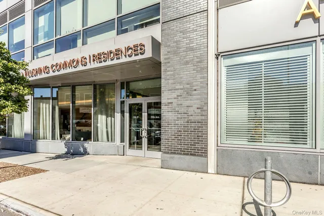 a view of a building with windows