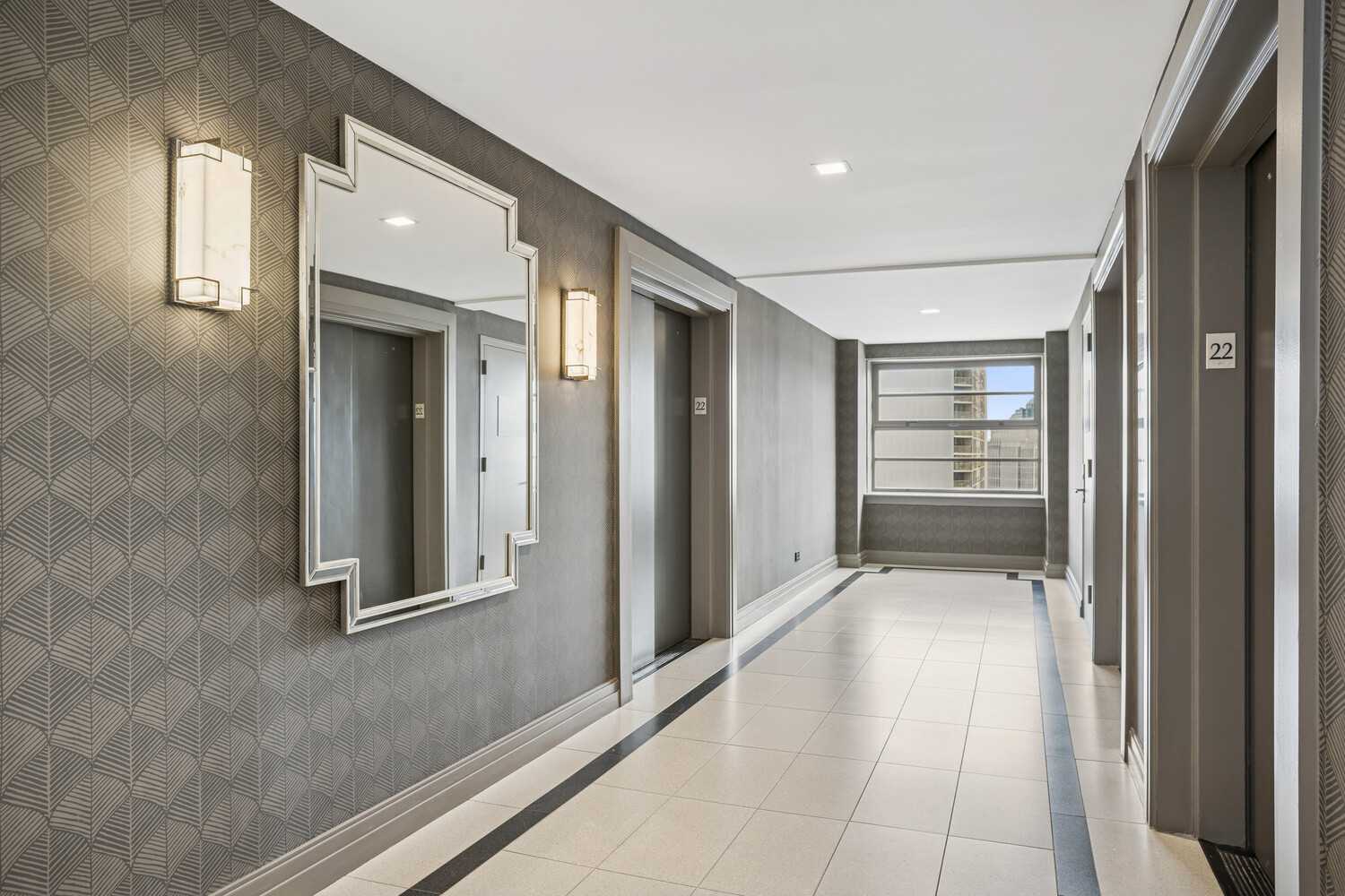 111 Hicks Street, Unit 22G Brooklyn, NY 11201 - Photo 13 of 17 a view of a hallway with closet and bathroom