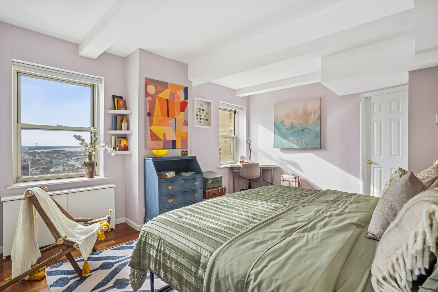 111 Hicks Street, Unit 22G Brooklyn, NY 11201 - Photo 7 of 17 a bedroom with a bed and a desk